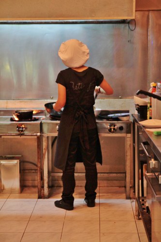 A rescue girl working in a hospitality trade